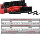 3 8  Drive Impact Socket Set  49 Piece 6-point Standard Sae   Metric Sockets