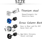 4 Pairs Titanium Screw Back Surgical Stainless Steel Stud Earrings For Women Men