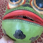 Antique Hand-painted And Carved Wooden Balinese Mask Godogan Frog Prince Hinged