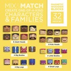 32-piece Multiracial Magnetic Family Play Set     Wooden Diversity Building Blo   