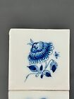 2 - 18th 19th Century Delft Blue Floral Mounted Tile Panel   10 1 4  X 5 1 8 