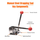 Steel Strapping Tool Manual 3-in-1 Tensioner Crimper Cutter For 1 2    3 4  Straps