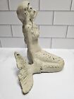 Vintage Off-white Cast Iron Doorstop Mermaid Sculpture Figurine Nautical Decor