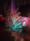  read  6 Ft  Evergleam Aluminum Pom Pom Christmas Tree 92 Branch   Color Wheel 
