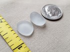 Two Genuine Beach Sea Glass Surf Tumbled Silver Gray Grey Smoke Frosted Small T2