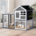 Wooden Chicken Coop Hen House Poultry Hutch Pet Cage With Nesting Box Backyard