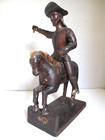 Antique Santo Santiago  st  James Hand Carved Wood Figure   Horse Mexican 1840 s