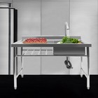 Commercial Utility Prep Sink Stainless Steel Kitchen Sink   1-compartment Drain