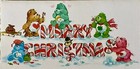 Unused Christmas Care Bears Candy Cane Letters Mailer Vintage Greeting Card 1983