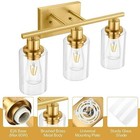 Gold Bathroom Wall Lights Vanity Light Fixtures Modern 3-light Brushed Brass