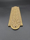 Antique Door Push Plate Ornate Flame Torch Ribbons Bows Floral Old Brass Bronze