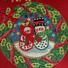 Bucilla 3603 Mr   Mrs Snowman Christmas Felt Sequined Wall Hanging Completed
