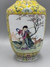 Antique Ca 1900 Early 20th C Chinese Famille Rose Magu Porcelain Vase 13 1 2  