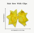 Yellow Large Hair Bow Clip Grosgrain Ribbon Trendy Boho Boutique Hair Barrette