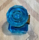 Antique Electric Blue Victorian Ink Well
