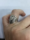 Solid 925 Sterling Silver Vintage Artisan Ornately Scrolled Art Nouveau Style   
