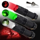 Mini Green red white Light Led Flashlight Uv Zoomable Torch Night Astronomy Lamp