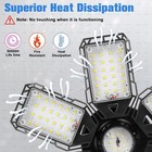 Led Garage And Shop Lights 1 Pack-180w  18000lm 6500k With 6 1 Deformable Panels