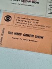 Rare Vintage 3 Tickets To The Merv Griffin Show Hollywood Ca 1970 1971