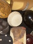 Lot 9 Nice  Antique Button Lot Metal Glass Picture Collector Victorian Glass Mop