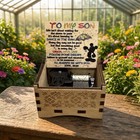     To My  Son       love You Now   Forever  Mom    Handmade Wind Up Wooden  Music Box