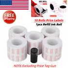 10 Rolls 6000pcs White Price Tag Sticker Gun Labels Refill For Mx 5500 W  1 Ink 