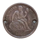 Pictorial Love Token  Hairy Sheep Dog G W C  1875 90  Silver Seated Liberty Dime