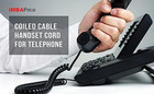 pack Of 2  Black Coiled Telephone Phone Handset Cable Cord  Coiled L