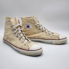 Vintage Mens Chuck Taylor All Star Hi Tops Beige Made In Usa Size 14 Rare Read  