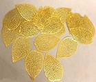  20 Gold Plated Filigree Leaf Focal Pendant 37x25mm 
