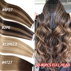 Invisible Tape In 100  Remy Human Hair Extensions Skin Weft Thick Balayage Ombre