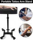Black Tattoo Armrest With Narrow Cushion And Four-foot Support