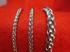 3 4 7 Mm Mens  16-60  Stainless Steel Silver Braided Wheat Rope Chain Necklace