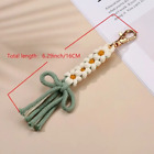 Vibrant Daisy Flower Tassel Keychain Cute Weaving Key Ring Bag Backpack Charm