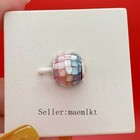 New 925 Sterling Silver Rainbow Mosaic Charm charm For Bracelet