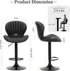 Bar Stools Set Of 2  Modern Swivel Bar Chairs  Adjustable Faux Leather