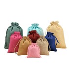 10pcs Drawstring Pouch Bags Imitated Burlap Hessian Wedding Favor Gift Cand Bag