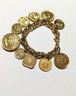 1987 Franklin Mint Caribbean Charm Bracelet 24k Gold Plated Excellent 