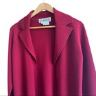 Carlisle Vintage Wool Knit Cardigan Sweater Blazer Jacket Red Medium Open Front