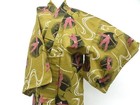 Japanese Kimono Yukata Brown 165 5cm 5 Ft 5 In Cotton Aa7943