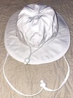 Child   s Swim Zip Beach Pool Sun Hat Wide Brim  Neoprene Chin Strap Sz 0-6m White