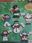 Bucilla Felt Applique Kit Cheerful Snowmen And Santa Sealed Set Of 6  84265