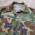Vintage Us Army Woodland Camo Bdu Combat Shirt Jacket Medium Reg Coat