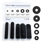 120pcs Flat Rubber Washers Assortment Kit 16 18 20 25 30mm Black Washer vibra   