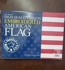 Vintage 2002 Gama 3x5 Ft Usa Embroidered Nylon Stars American Flag Usa Made