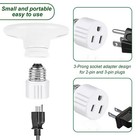 E26 e27 Light Socket To Plug Adapter 2 3 Prong Light Bulb Outlet Adapter 1-8pcs