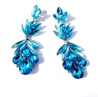 Chandelier Rhinestone Crystal Pageant Bridal Earrings Aqua Drop Dangle 2 9 Inch