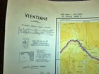 Rare 1961 Map - Vientiane - Laos - Thailand - Op Momentum - Cia - Vietnam War