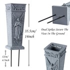 Xonor Cemetery Flowers Vase With Spike 2pcs Grey For Grave Headstone