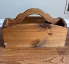 Vtg Handmade Wooden Box Tool Carrier Caddy Tote Primitive Farmhouse Country Folk